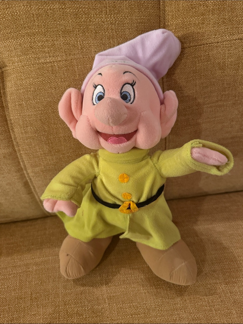 Vintage Disney Dopey Plush Snow White Seven Dwarfs 1990s Stuffed Toy